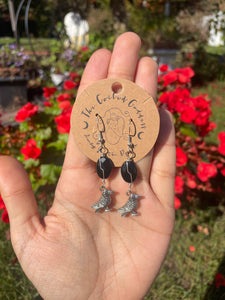 Raven~ Black Obsidian Earrings