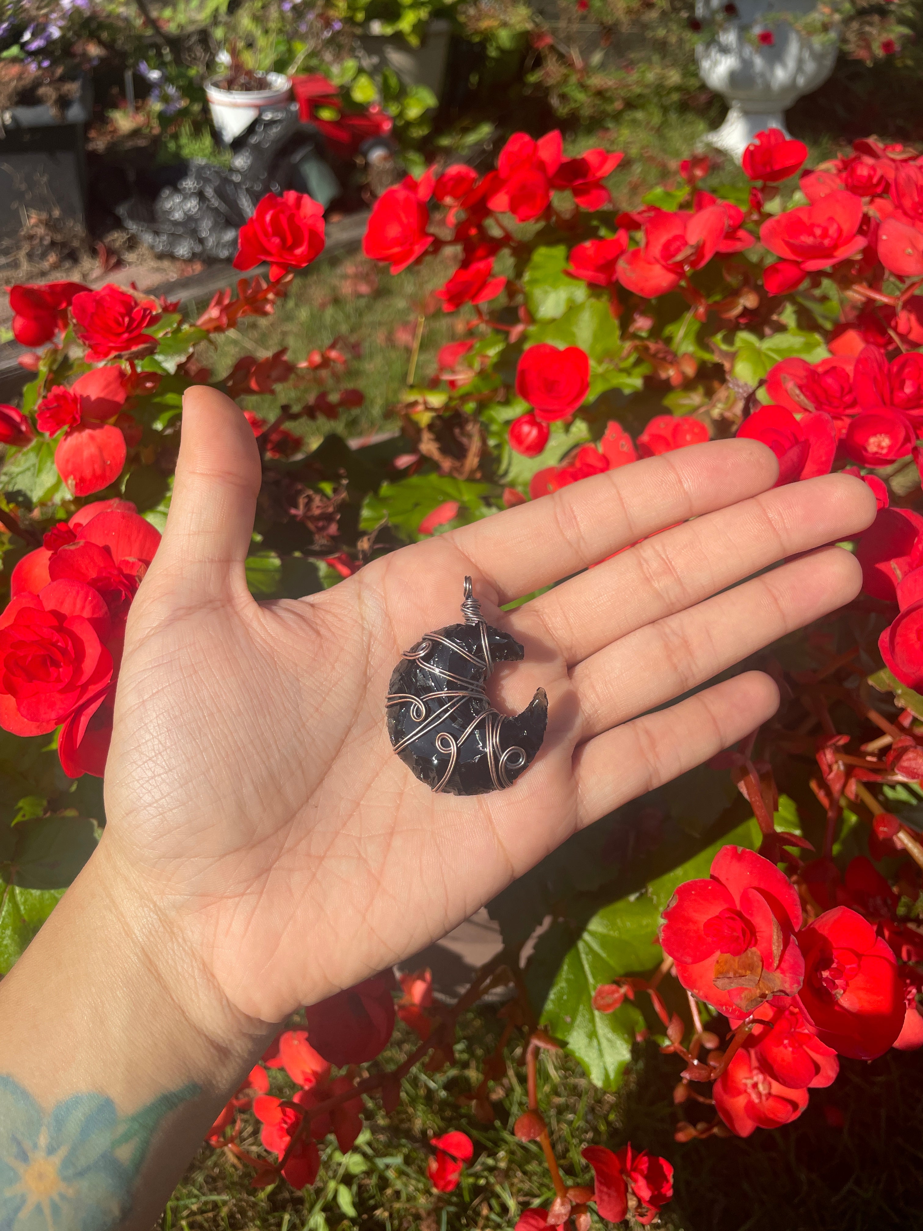 Black Moon Rising~ Black Obsidian Pendant